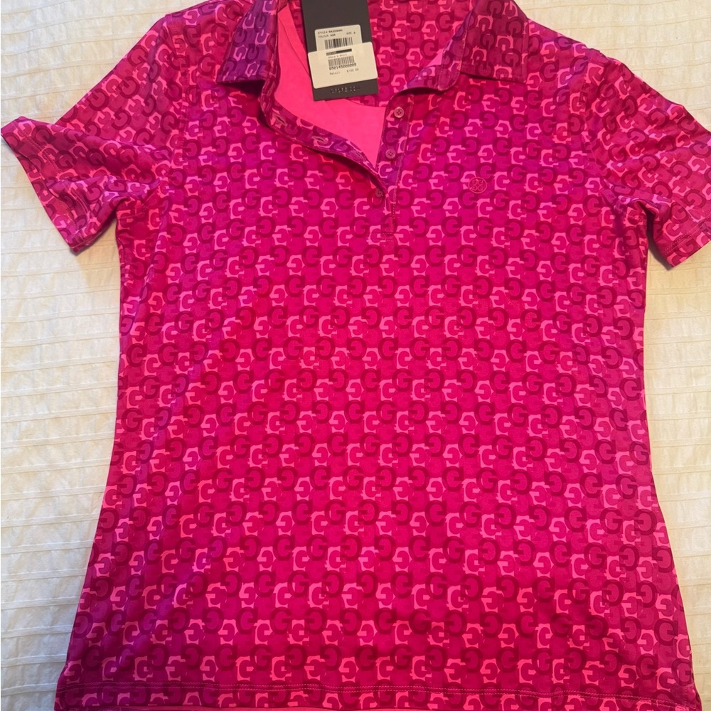 Pink Patterned Women's Polo Shirt